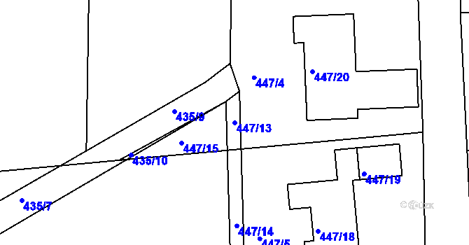 Parcela st. 447/13 v KÚ Staré Hodějovice, Katastrální mapa