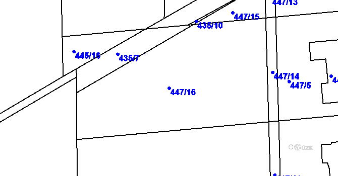 Parcela st. 447/16 v KÚ Staré Hodějovice, Katastrální mapa