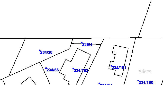 Parcela st. 239/4 v KÚ Staré Hodějovice, Katastrální mapa
