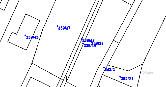 Parcela st. 339/44 v KÚ Staré Hodějovice, Katastrální mapa