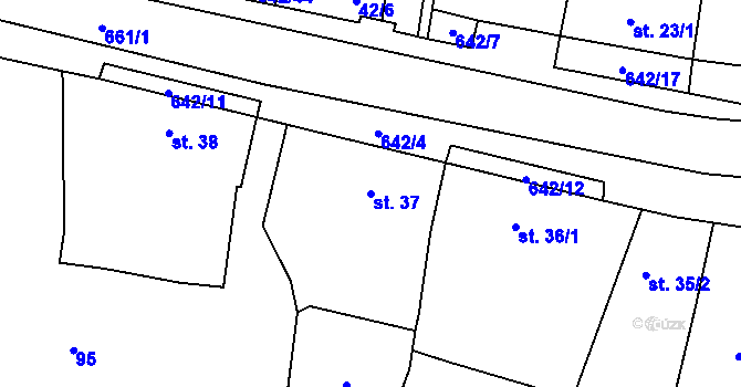 Parcela st. 37 v KÚ Brozany nad Labem, Katastrální mapa