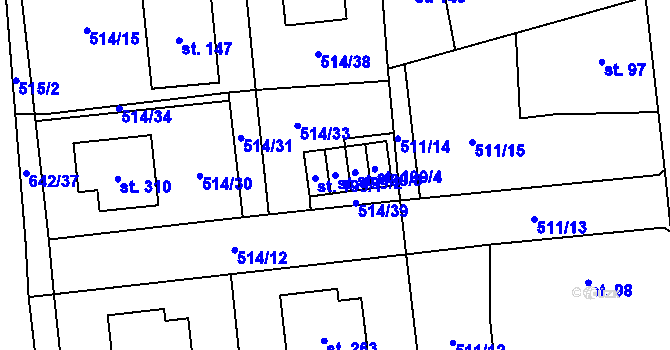 Parcela st. 199/2 v KÚ Brozany nad Labem, Katastrální mapa