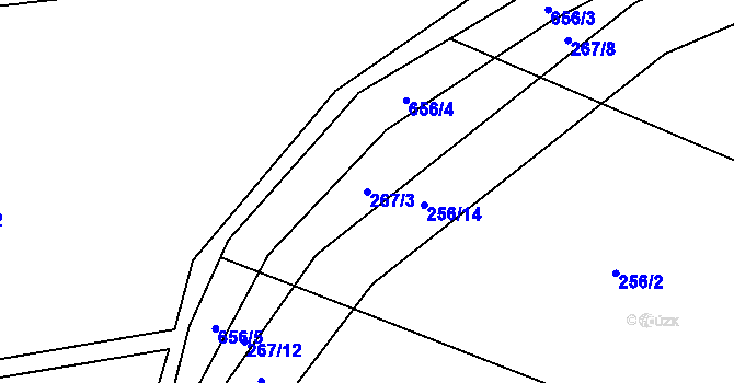 Parcela st. 267/3 v KÚ Brozany nad Labem, Katastrální mapa