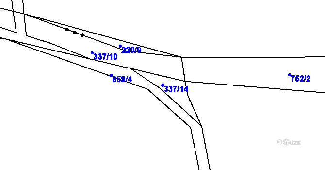 Parcela st. 337/14 v KÚ Brozany nad Labem, Katastrální mapa