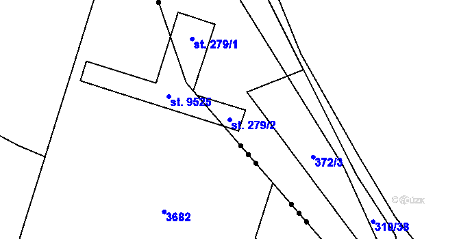 Parcela st. 279/2 v KÚ Staré Hradiště, Katastrální mapa