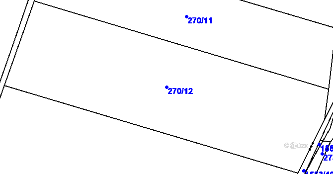 Parcela st. 270/12 v KÚ Staré Hradiště, Katastrální mapa