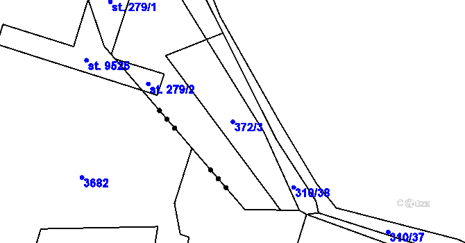 Parcela st. 372/3 v KÚ Staré Hradiště, Katastrální mapa