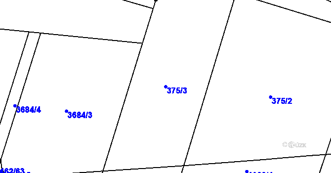 Parcela st. 375/3 v KÚ Staré Hradiště, Katastrální mapa