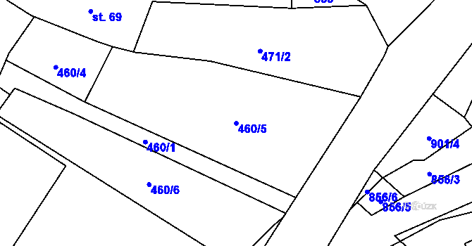 Parcela st. 460/5 v KÚ Sedliště u Starých Hradů, Katastrální mapa
