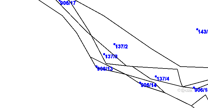 Parcela st. 137/3 v KÚ Staré Hrady, Katastrální mapa