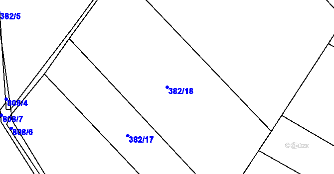 Parcela st. 382/18 v KÚ Staré Hrady, Katastrální mapa