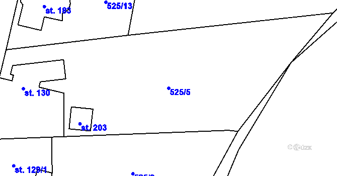 Parcela st. 525/5 v KÚ Staré Jesenčany, Katastrální mapa