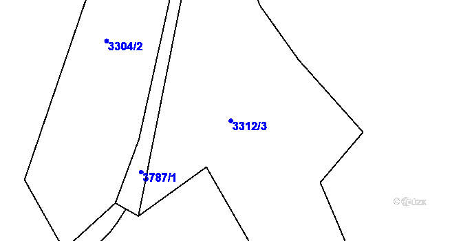 Parcela st. 3312/3 v KÚ Staré Křečany, Katastrální mapa