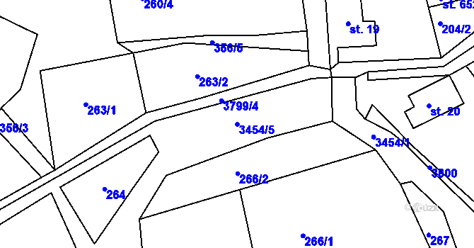 Parcela st. 3454/5 v KÚ Staré Křečany, Katastrální mapa