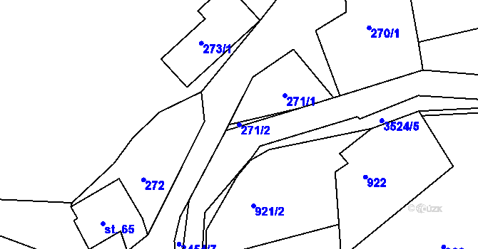 Parcela st. 271/2 v KÚ Staré Křečany, Katastrální mapa