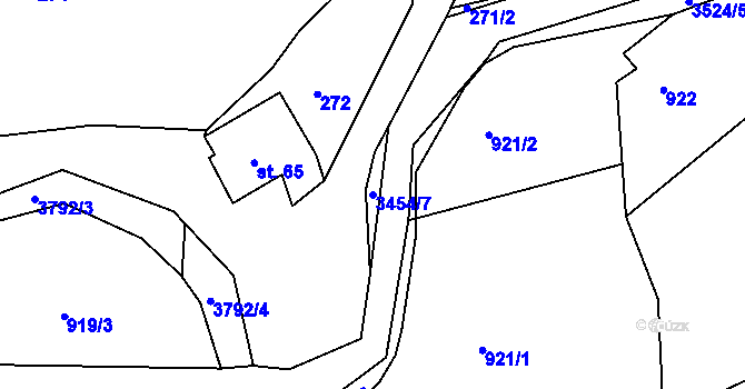 Parcela st. 3454/7 v KÚ Staré Křečany, Katastrální mapa