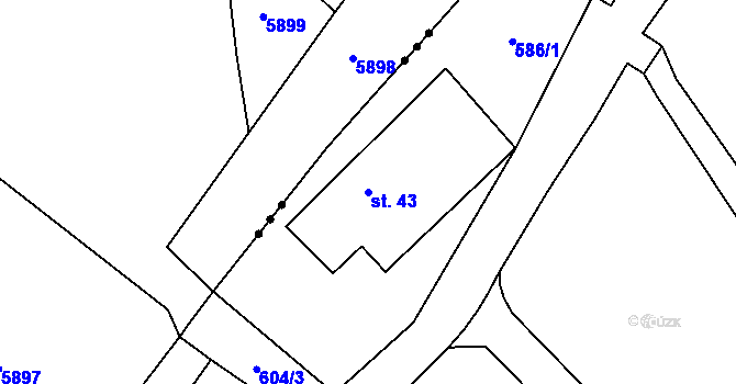 Parcela st. 43 v KÚ Petrušov, Katastrální mapa