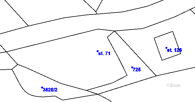 Parcela st. 71 v KÚ Petrušov, Katastrální mapa