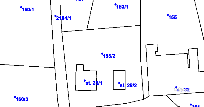 Parcela st. 153/2 v KÚ Staré Město u Moravské Třebové, Katastrální mapa