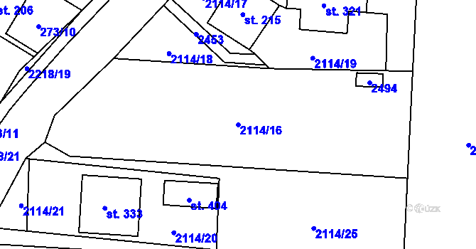 Parcela st. 2114/16 v KÚ Staré Město u Moravské Třebové, Katastrální mapa