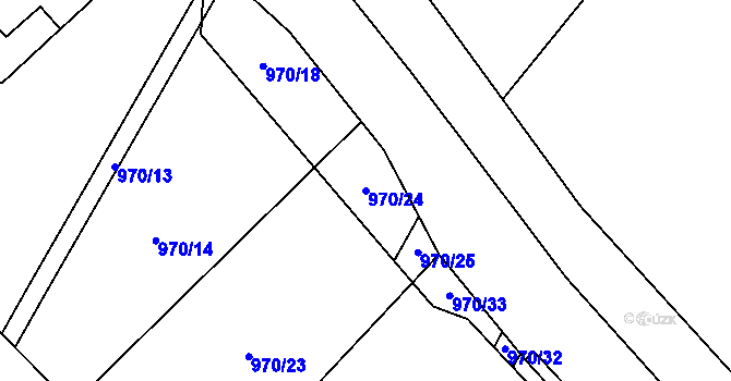 Parcela st. 970/24 v KÚ Staré Město u Moravské Třebové, Katastrální mapa