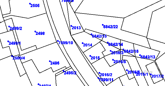 Parcela st. 2014 v KÚ Staré Město u Frýdku-Místku, Katastrální mapa