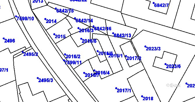 Parcela st. 2016/6 v KÚ Staré Město u Frýdku-Místku, Katastrální mapa