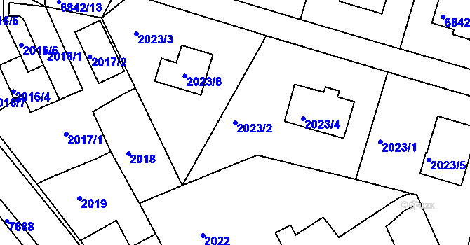 Parcela st. 2023/2 v KÚ Staré Město u Frýdku-Místku, Katastrální mapa