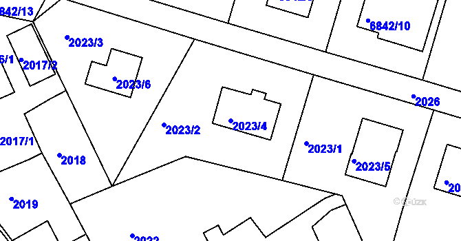 Parcela st. 2023/4 v KÚ Staré Město u Frýdku-Místku, Katastrální mapa