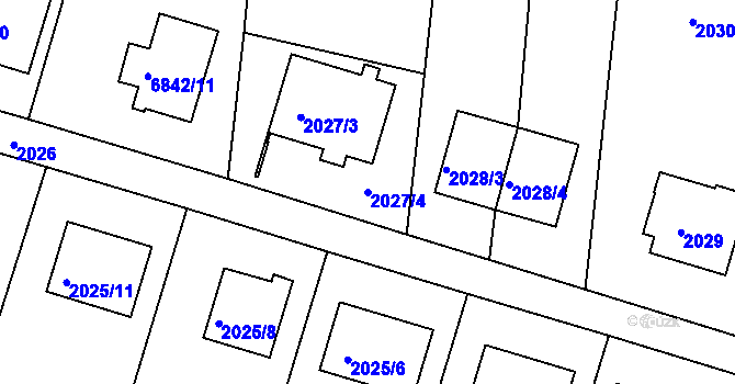 Parcela st. 2027/4 v KÚ Staré Město u Frýdku-Místku, Katastrální mapa