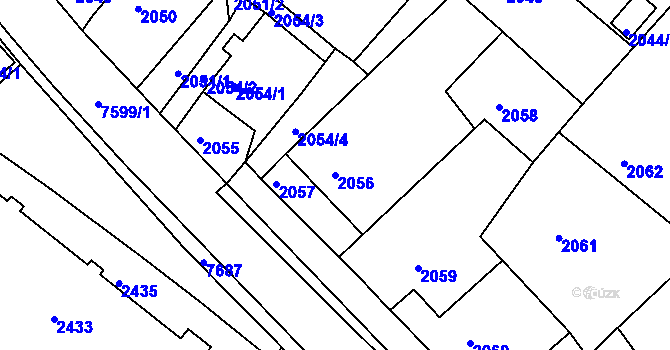 Parcela st. 2056 v KÚ Staré Město u Frýdku-Místku, Katastrální mapa