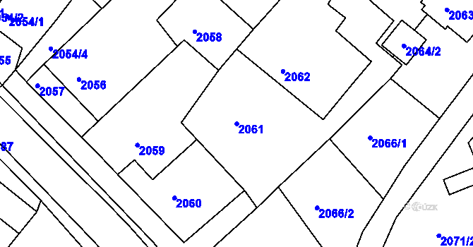 Parcela st. 2061 v KÚ Staré Město u Frýdku-Místku, Katastrální mapa