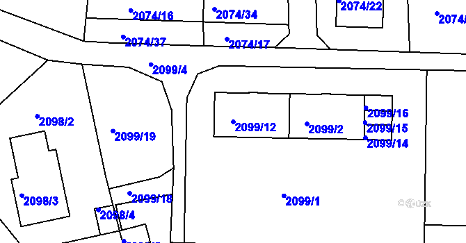 Parcela st. 2099/12 v KÚ Staré Město u Frýdku-Místku, Katastrální mapa
