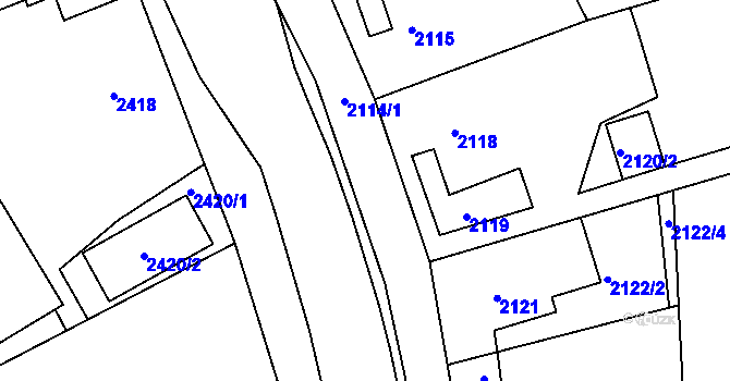Parcela st. 2114 v KÚ Staré Město u Frýdku-Místku, Katastrální mapa