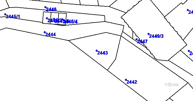 Parcela st. 2443 v KÚ Staré Město u Frýdku-Místku, Katastrální mapa