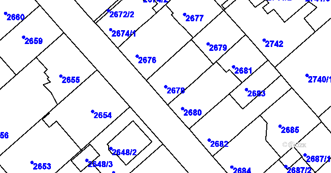 Parcela st. 2678 v KÚ Staré Město u Frýdku-Místku, Katastrální mapa