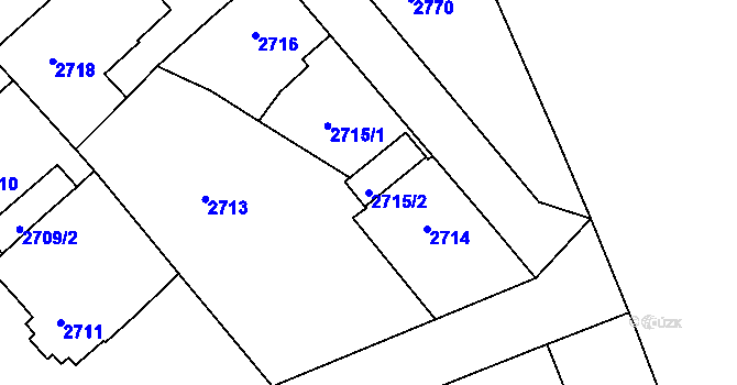 Parcela st. 2715/2 v KÚ Staré Město u Frýdku-Místku, Katastrální mapa