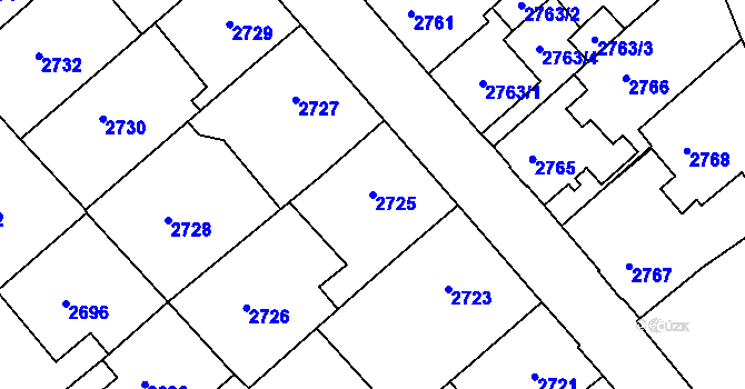 Parcela st. 2725 v KÚ Staré Město u Frýdku-Místku, Katastrální mapa