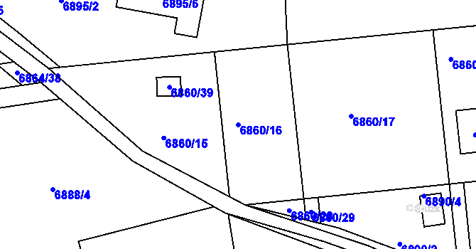 Parcela st. 6860/16 v KÚ Staré Město u Frýdku-Místku, Katastrální mapa