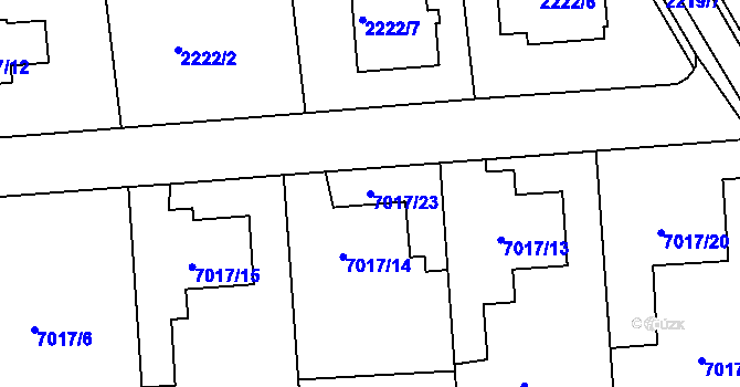 Parcela st. 7017/23 v KÚ Staré Město u Frýdku-Místku, Katastrální mapa