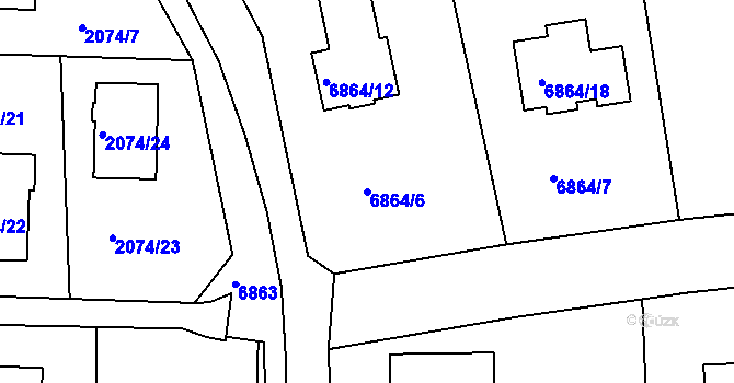 Parcela st. 6864/6 v KÚ Staré Město u Frýdku-Místku, Katastrální mapa