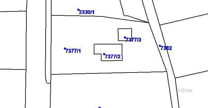 Parcela st. 7377/2 v KÚ Staré Město u Frýdku-Místku, Katastrální mapa