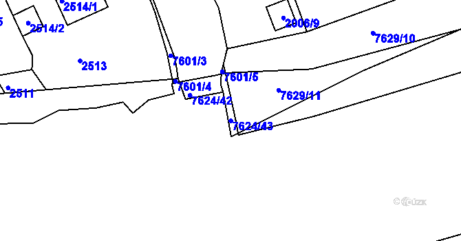 Parcela st. 7624/43 v KÚ Staré Město u Frýdku-Místku, Katastrální mapa