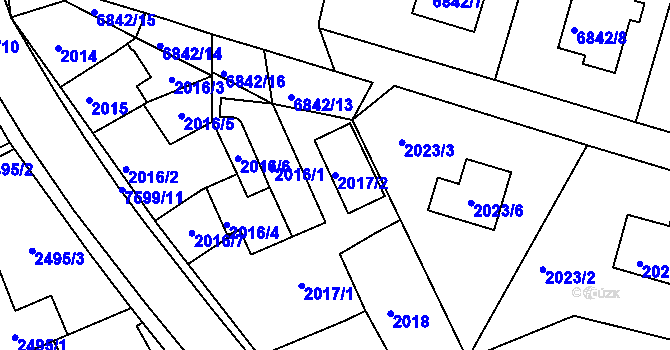 Parcela st. 2017/2 v KÚ Staré Město u Frýdku-Místku, Katastrální mapa
