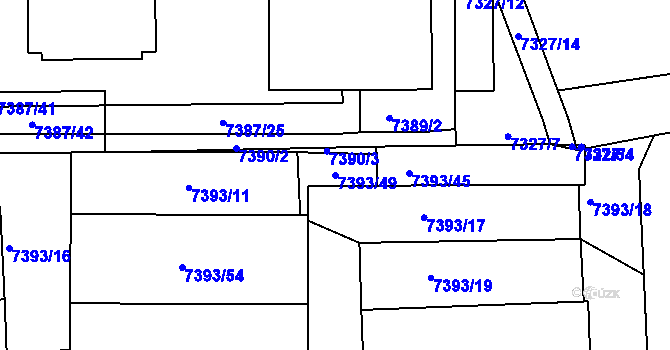 Parcela st. 7393/49 v KÚ Staré Město u Frýdku-Místku, Katastrální mapa