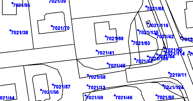 Parcela st. 7021/41 v KÚ Staré Město u Frýdku-Místku, Katastrální mapa
