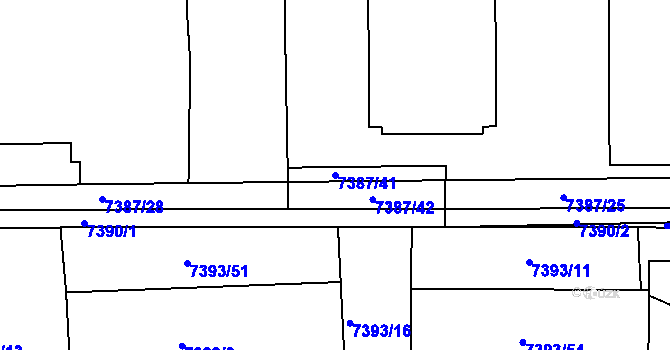 Parcela st. 7387/41 v KÚ Staré Město u Frýdku-Místku, Katastrální mapa