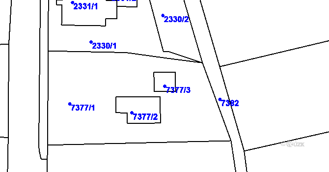 Parcela st. 7377/3 v KÚ Staré Město u Frýdku-Místku, Katastrální mapa