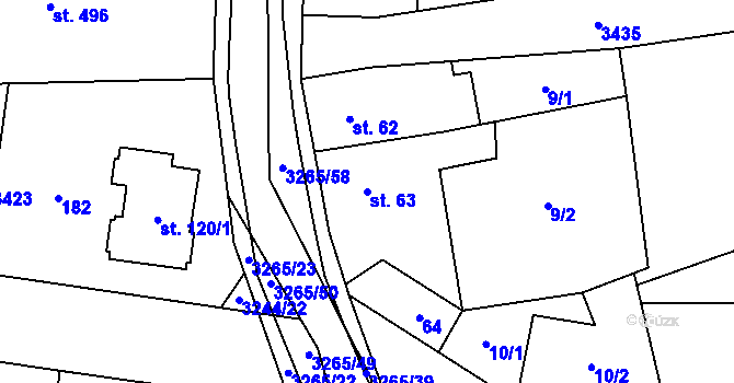 Parcela st. 63 v KÚ Staré Město pod Králickým Sněžníkem, Katastrální mapa