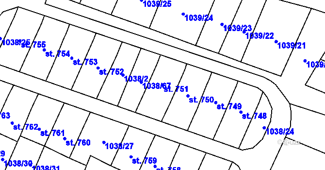 Parcela st. 751 v KÚ Staré Město pod Králickým Sněžníkem, Katastrální mapa